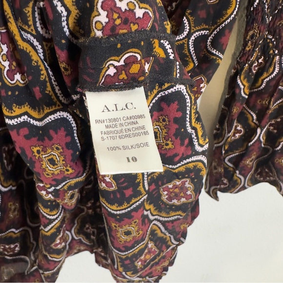 A.L.C. Alexa A line Long Sleeve Brown silk dress - Picture 6 of 7